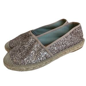 Vidorreta Espadrilles Women's EU 37 US 6.5 Gold Glitter Loafers Flats Shoes